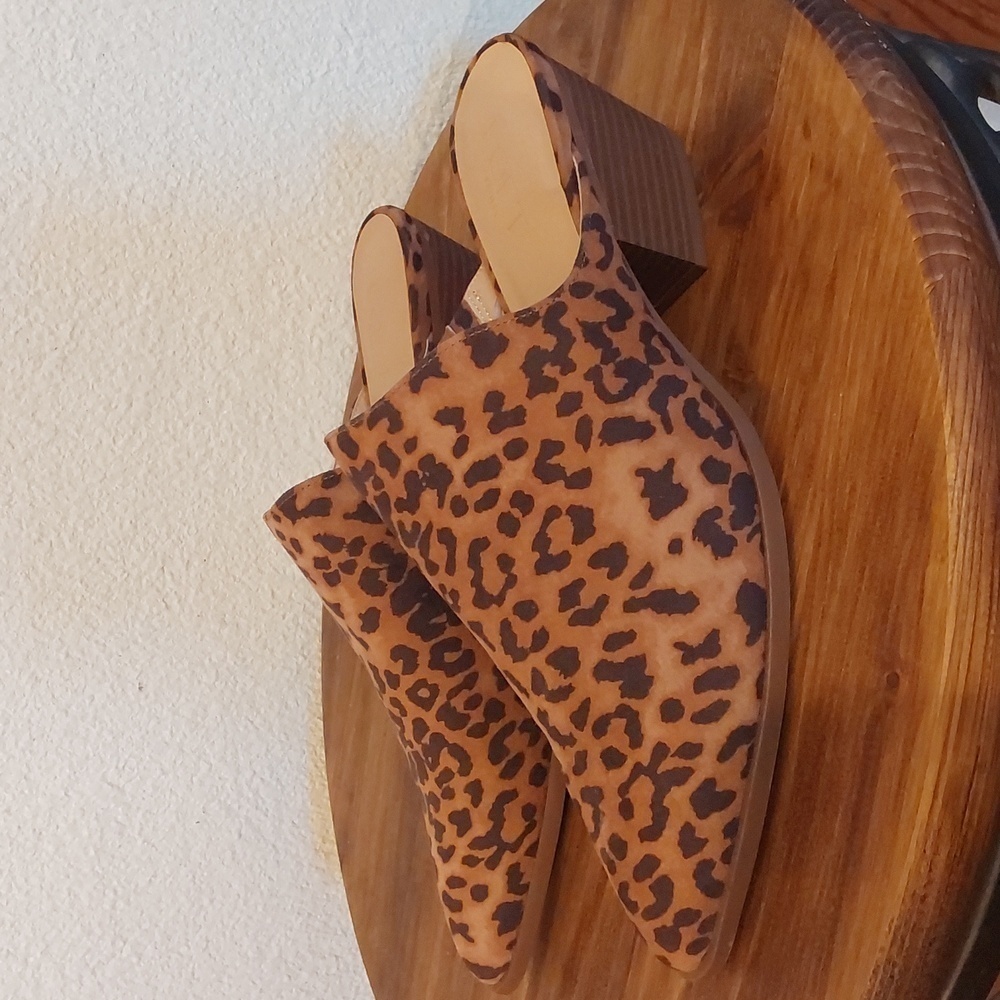 Loft | Leopard Slip On Clogs Chunky Heels Animal Print Office Casual  Sz.10